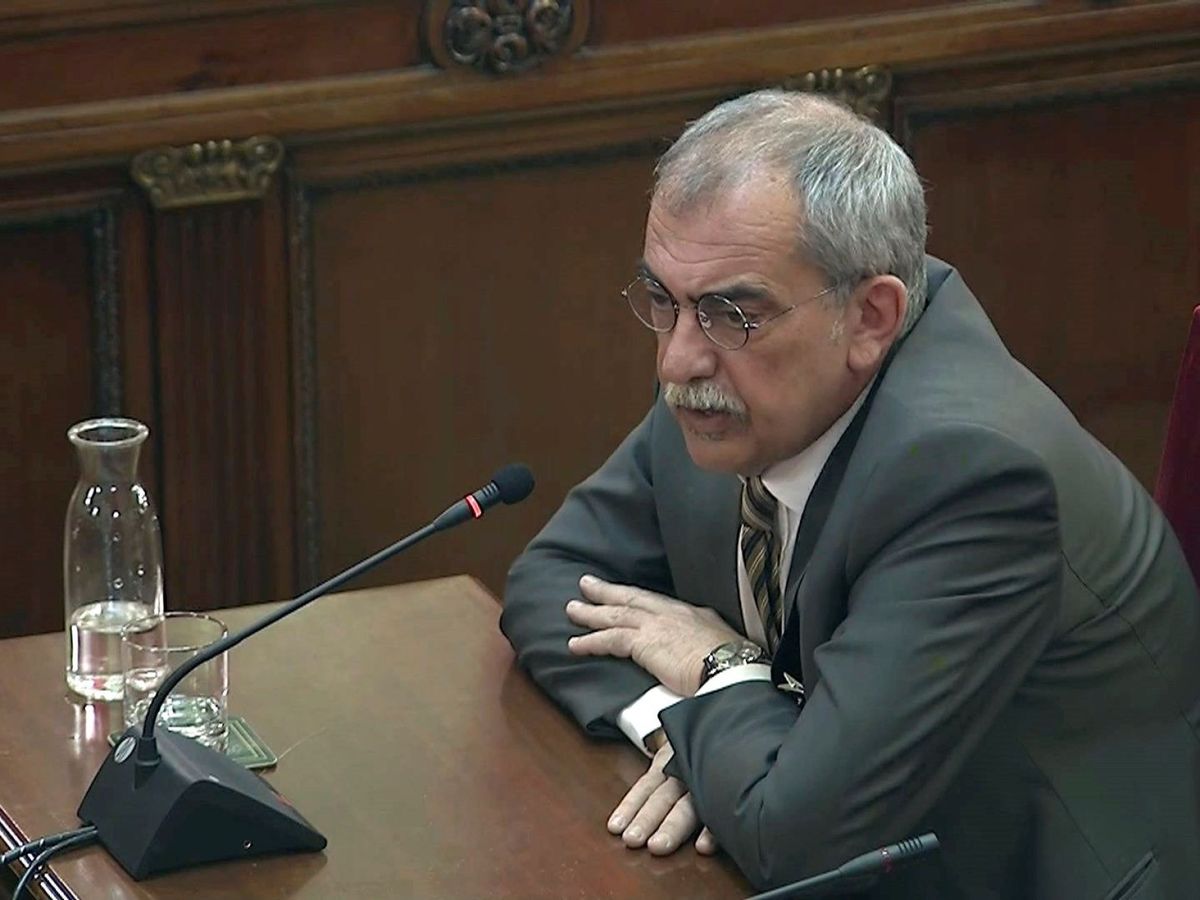 Foto: Pau Villòria en el juicio del 'procés'. (Captura de la emisión)