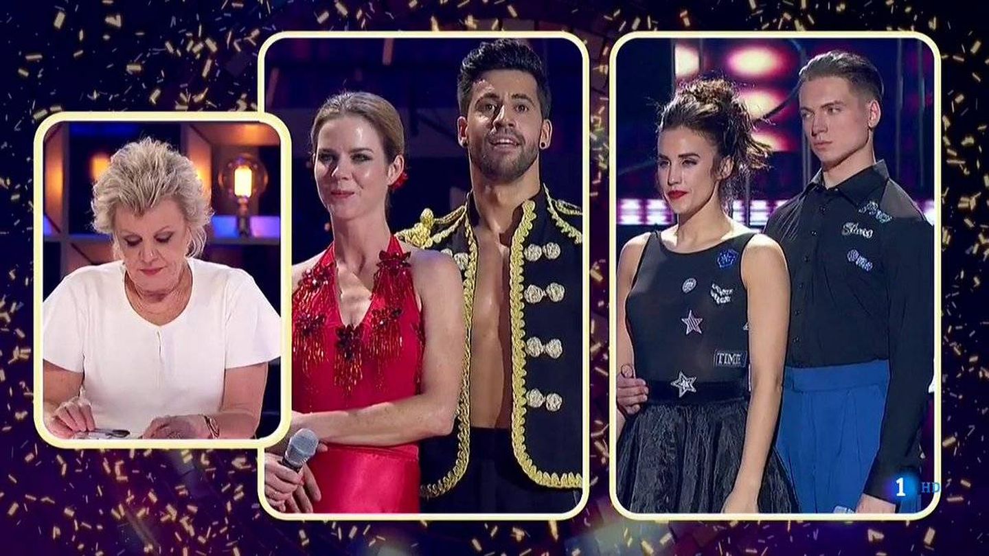 Las dos parejas nominadas de la semifinal de 'Bailando con las estrellas'. (TVE)