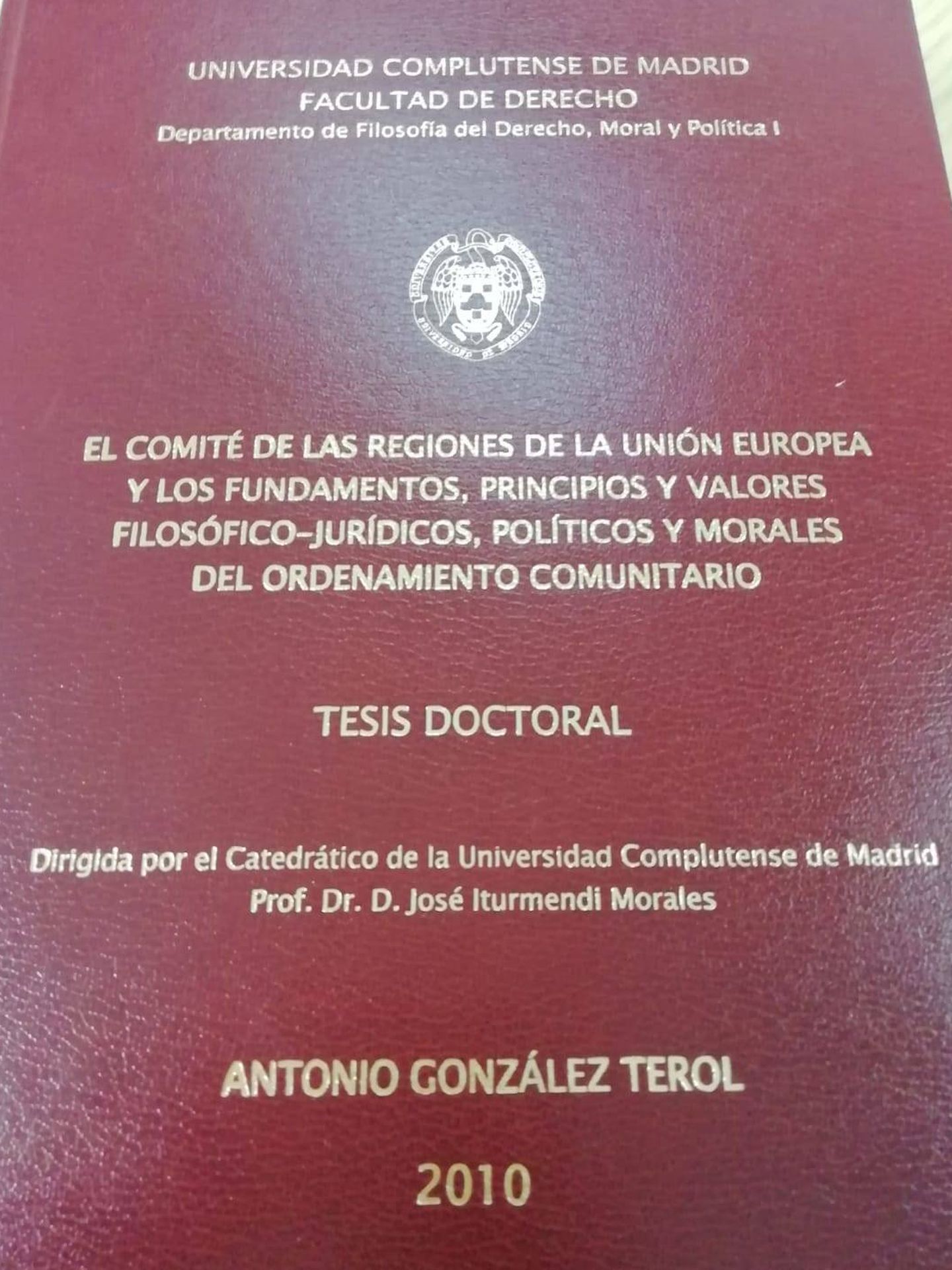 La tesis de González Terol.