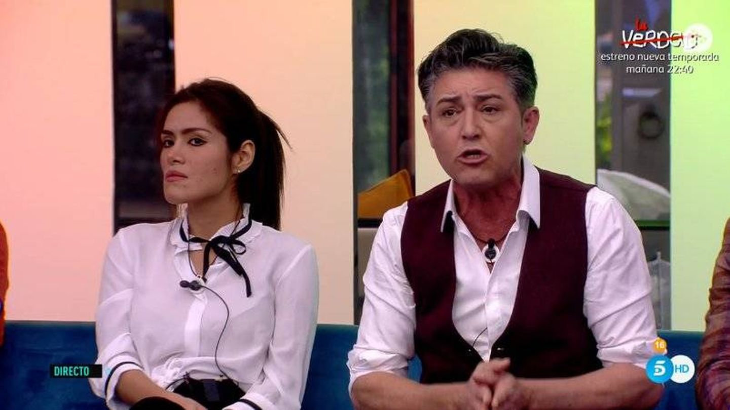 Ángel Garó y Miriam Saavedra discuten en 'GH VIP 6'. (Telecinco)