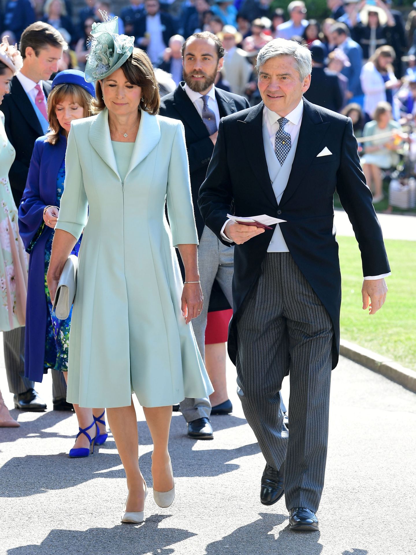 Carole y Michael Middleton en la boda de los duques de Sussex. (Reuters)