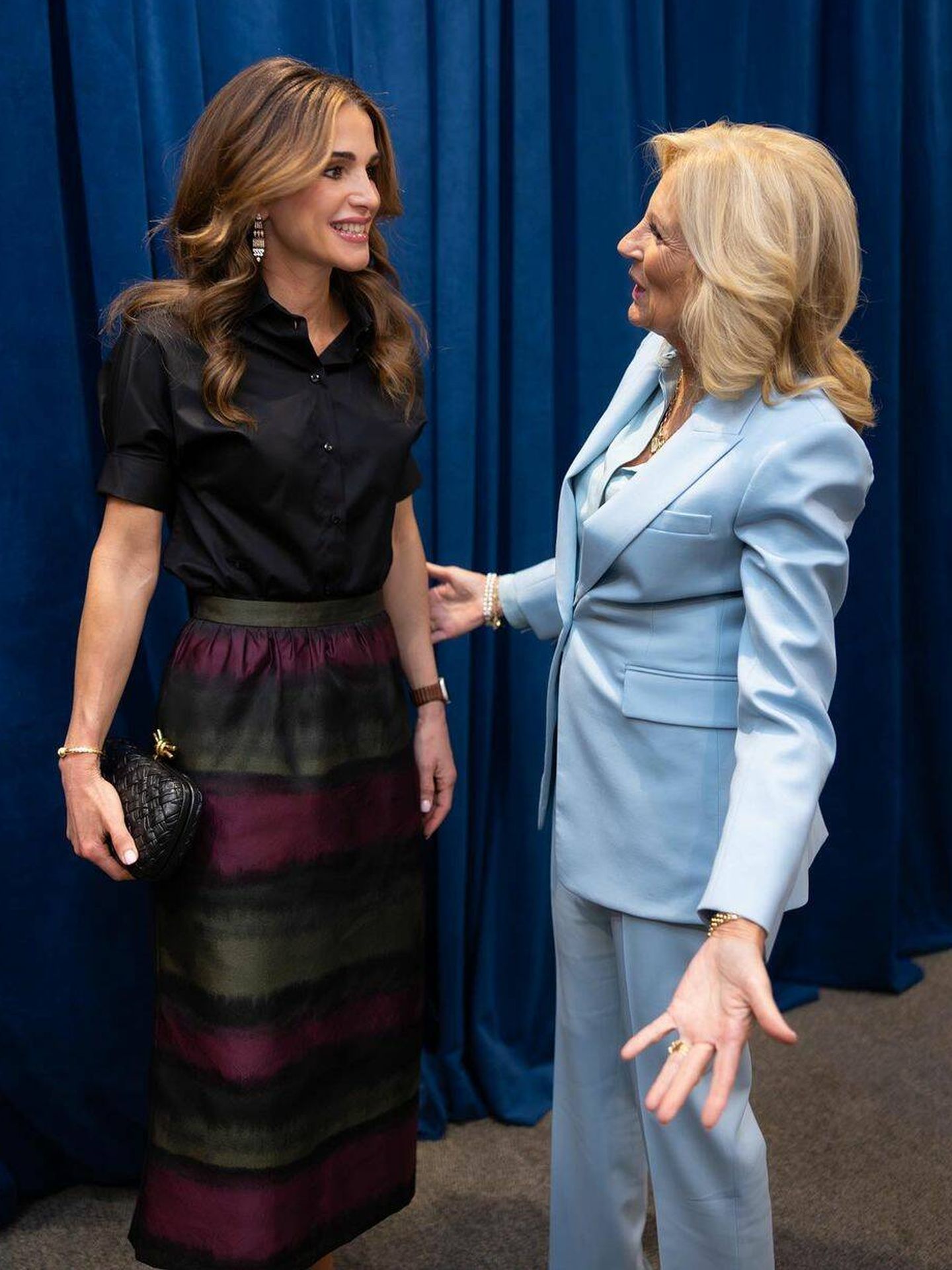 Rania de Jordania y Jill Biden se encuentran en la ONU. (Instagram/@queenrania)