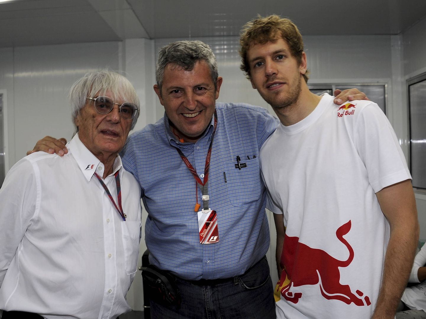 Rubio, con Ecclestone y Vettel