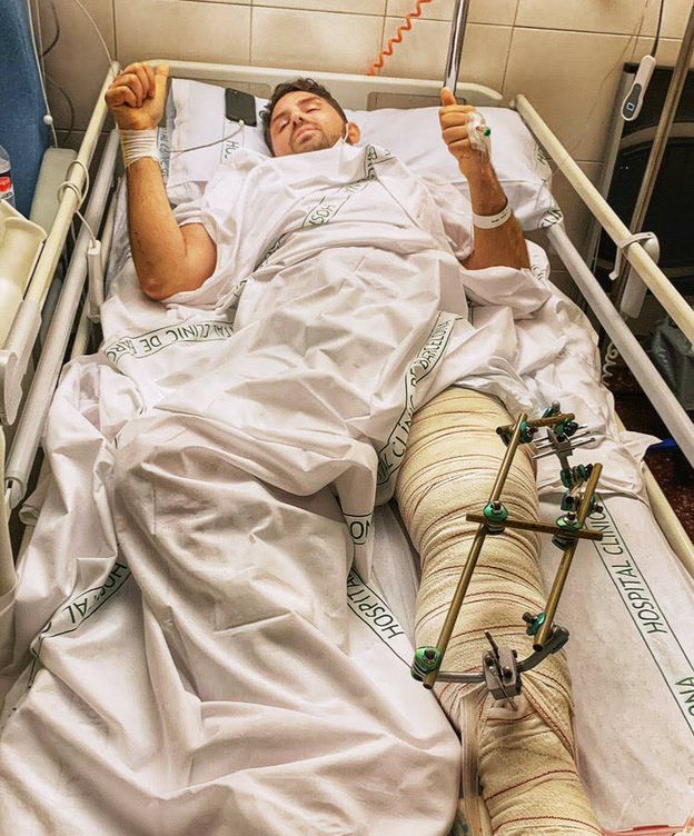 Foto: Pere Vidal, hospitalizado después del accidente. (Cedida)
