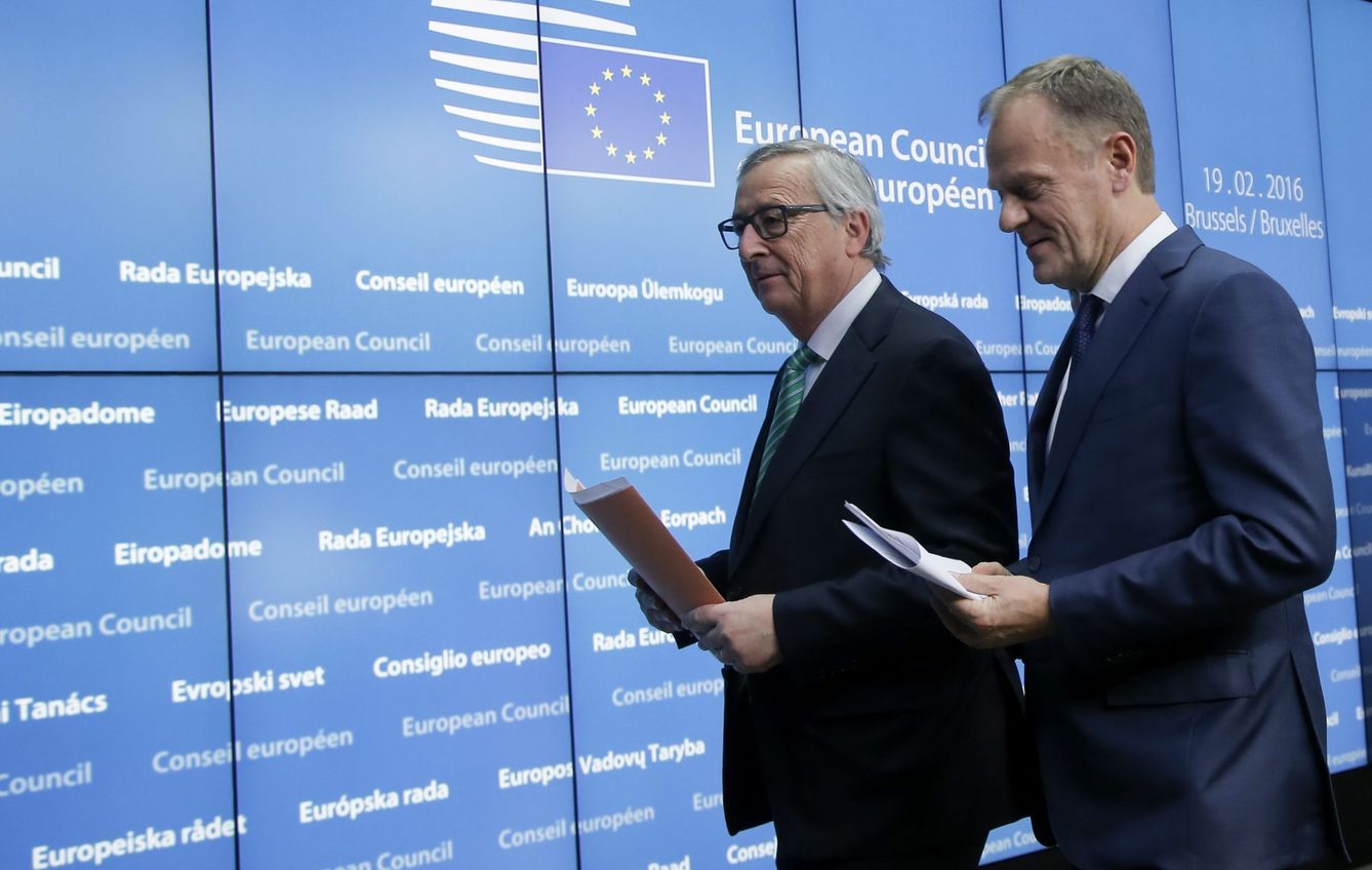 El presidente de la Comisión, Jean-Claude Juncker, y el presidente del Consejo, Donald Tusk. (EFE)