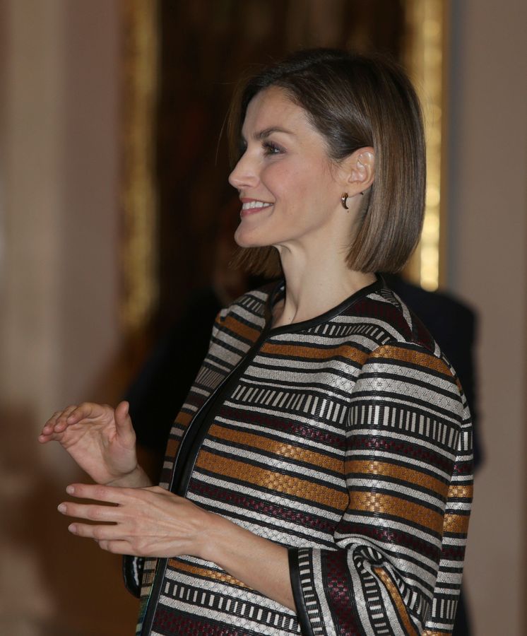 Foto: La Reina Letizia, durante el acto celebrado en el palacio de la Zarzuela (Gtres)