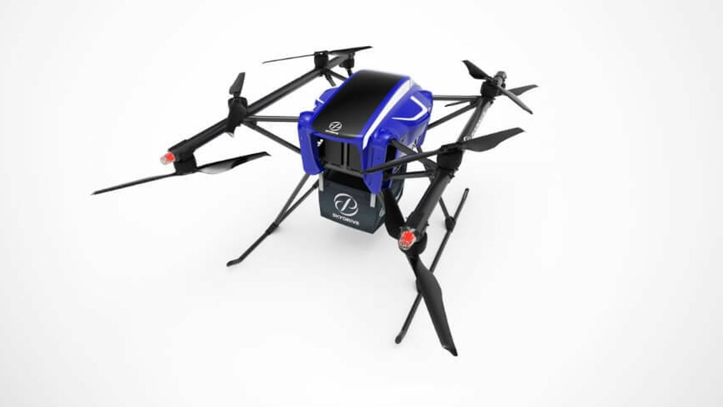 SkyDrive ya utiliza drones en obras que pueden cargar hasta 30 kilos.