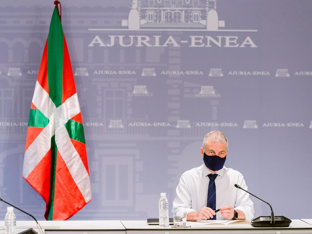 Foto: Urkullu, en la última comisión de seguimiento del coronavirus de Euskadi. (EFE)