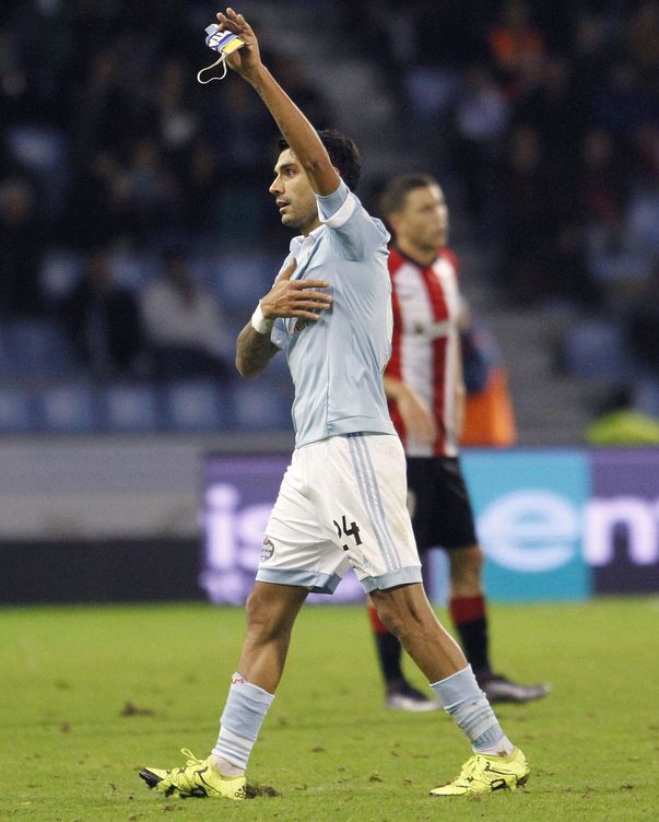 Foto: Augusto se llevó una ovación en Balaídos en el partido del miércoles contra el Athletic Club (Salvador Sas/Efe)