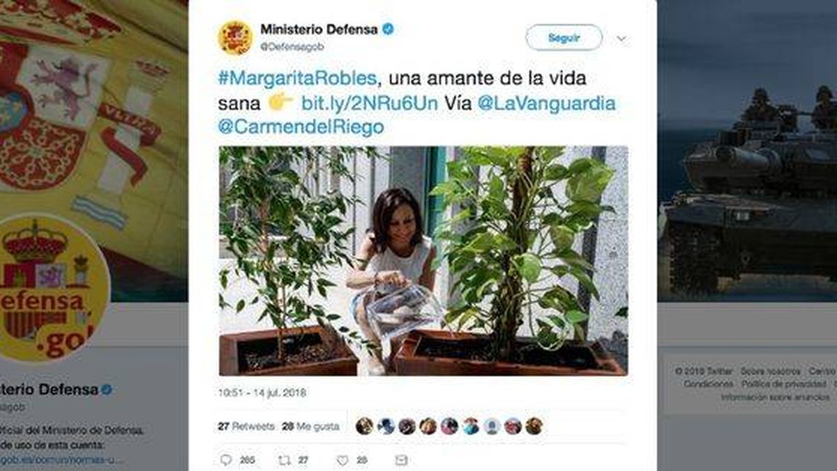 Polémica por un tuit 'propagandístico' de Defensa sobre Margarita Robles