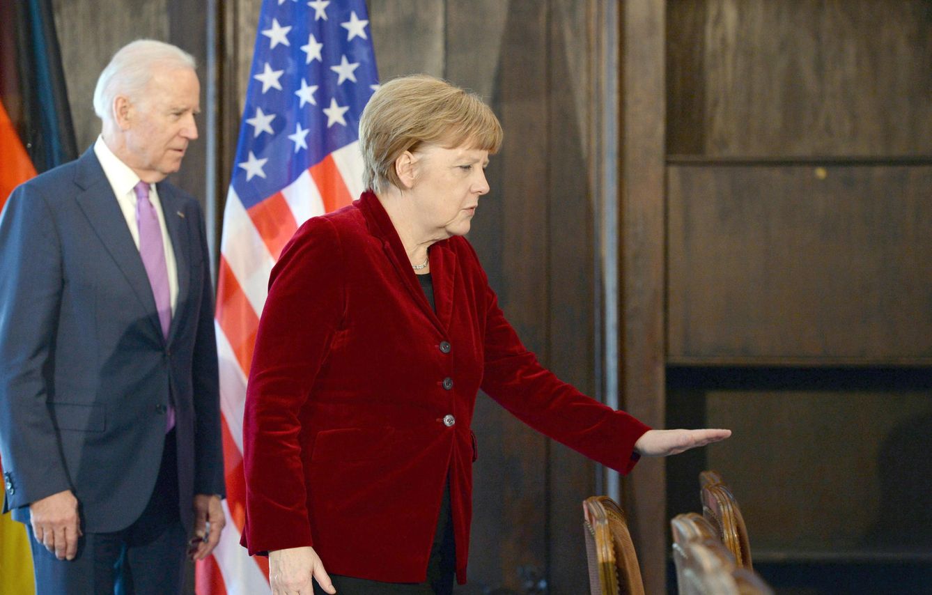El presidente-electo de EE.UU., Joe Biden, y la canciller alemana, Angela Merkel, en una foto de archivo. (EFE)
