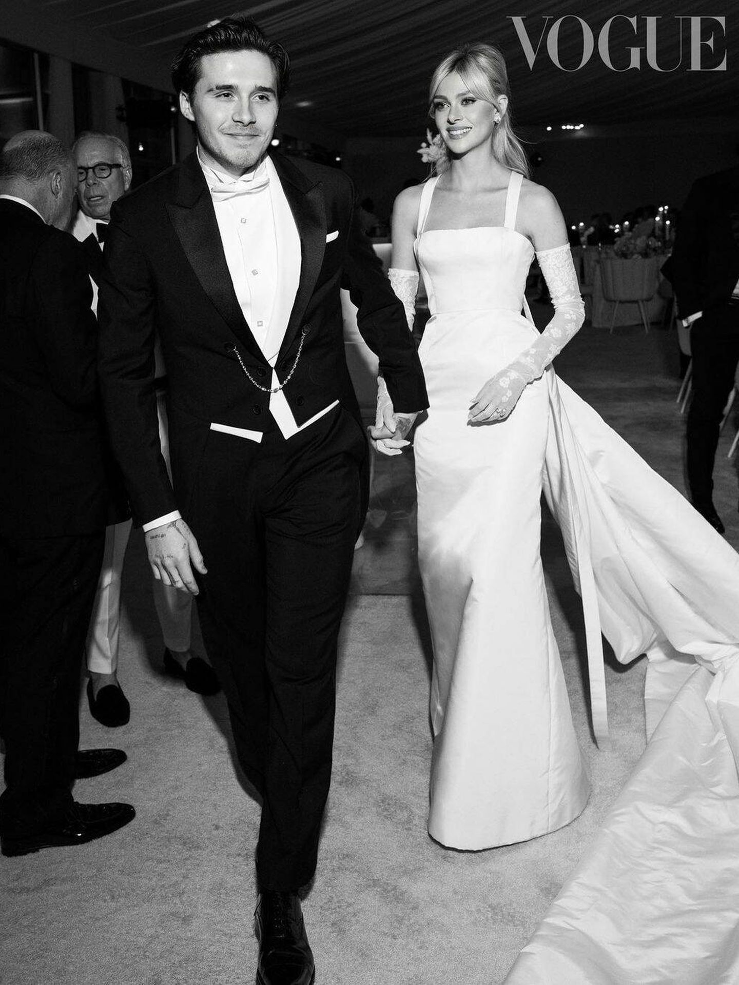 Brooklyn Beckham y Nicola Peltz, en la primera imagen de su boda. (Instagram)