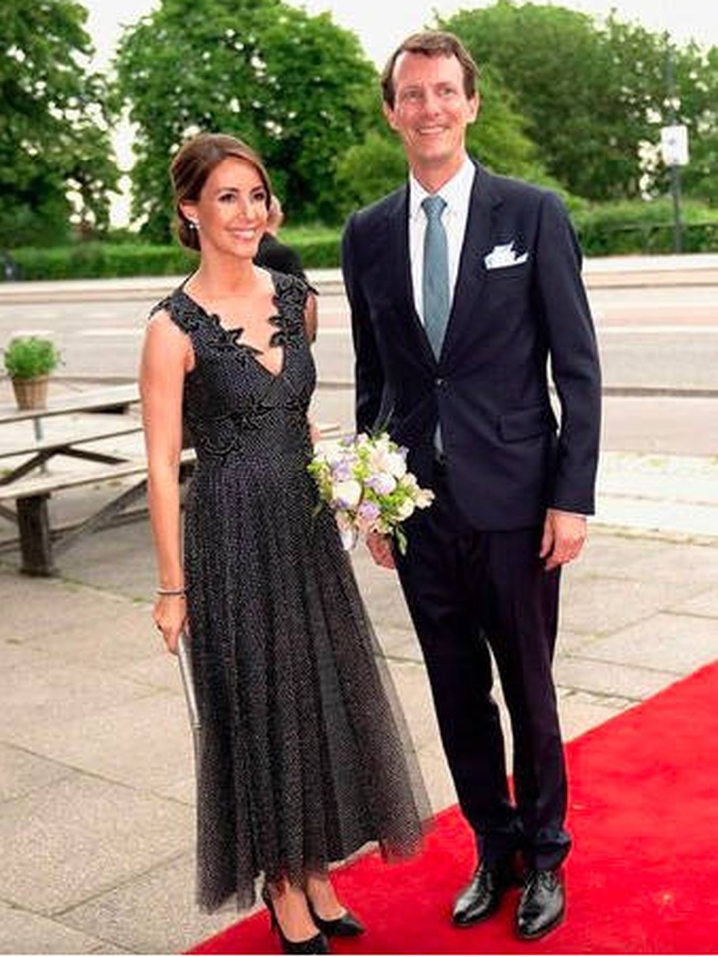 Joaquín y Marie de Dinamarca en su llegada al concierto. (Casa Real Danesa)