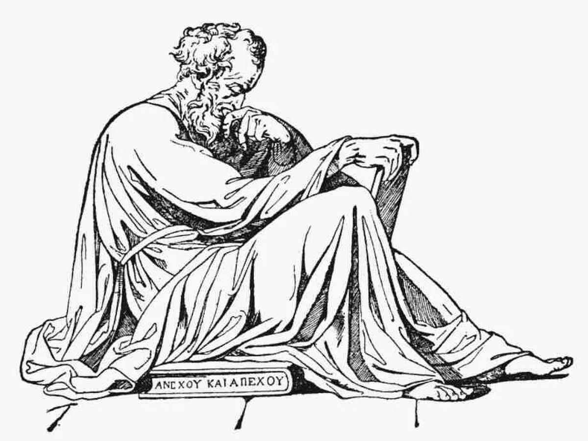 Foto: Dibujo del filósofo Epicteto. 