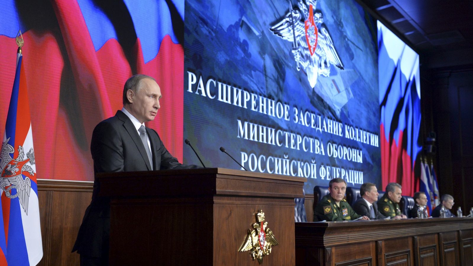 Foto: El presidente de Rusia durante una conferencia de prensa en el Ministerio de Defensa, en Moscú, el 11 de diciembre de 2015 (Reuters).