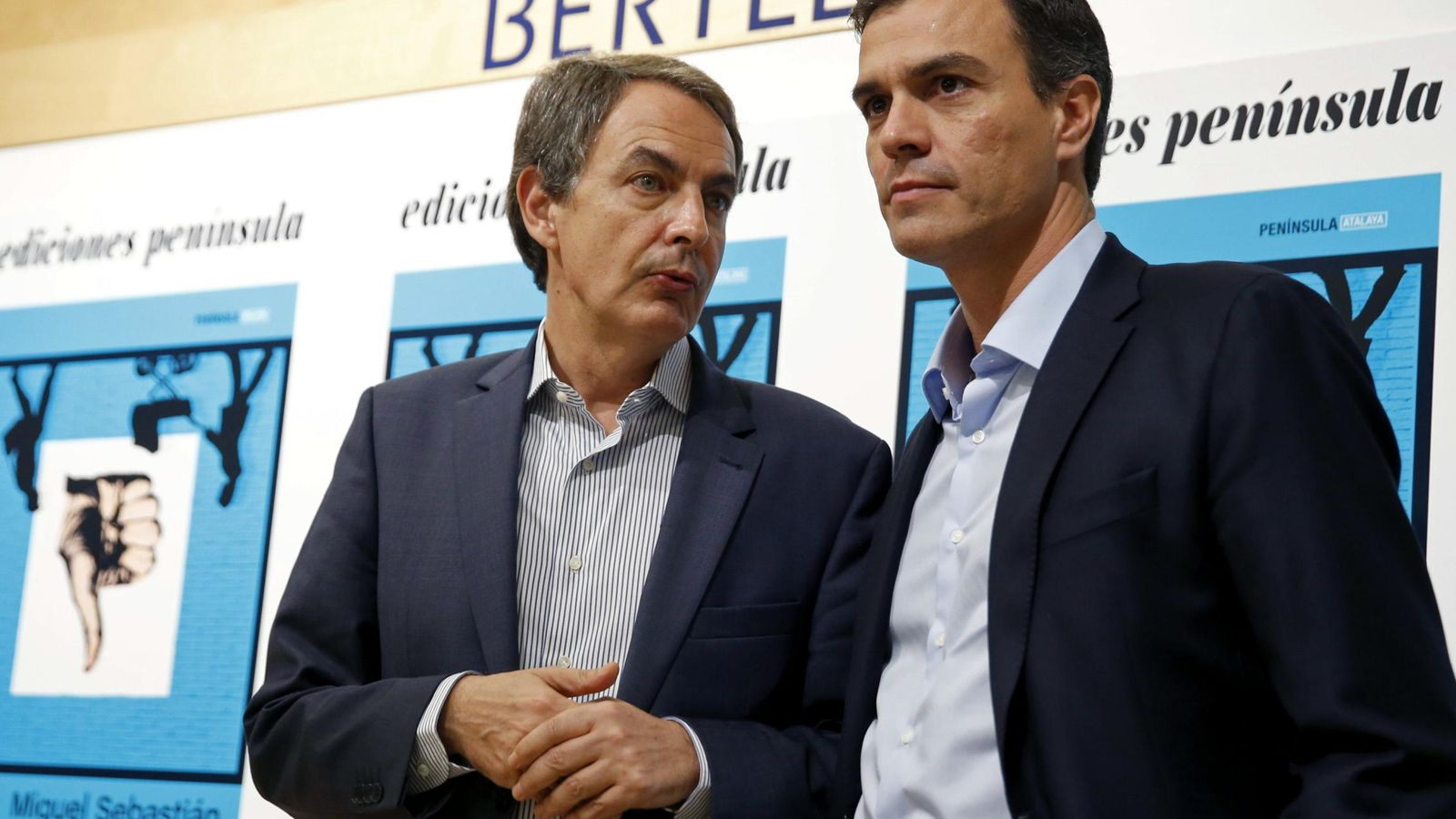 Foto:  El secretario general del PSOE, Pedro Sánchez (d), y el expresidente del Gobierno José Luis Rodríguez Zapatero (i). (EFE)