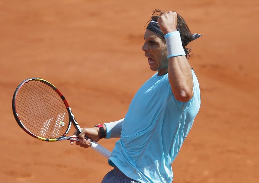 Foto: Rafa Nadal celebra su victoria ante Leonardo Mayer en Roland Garros (Efe).