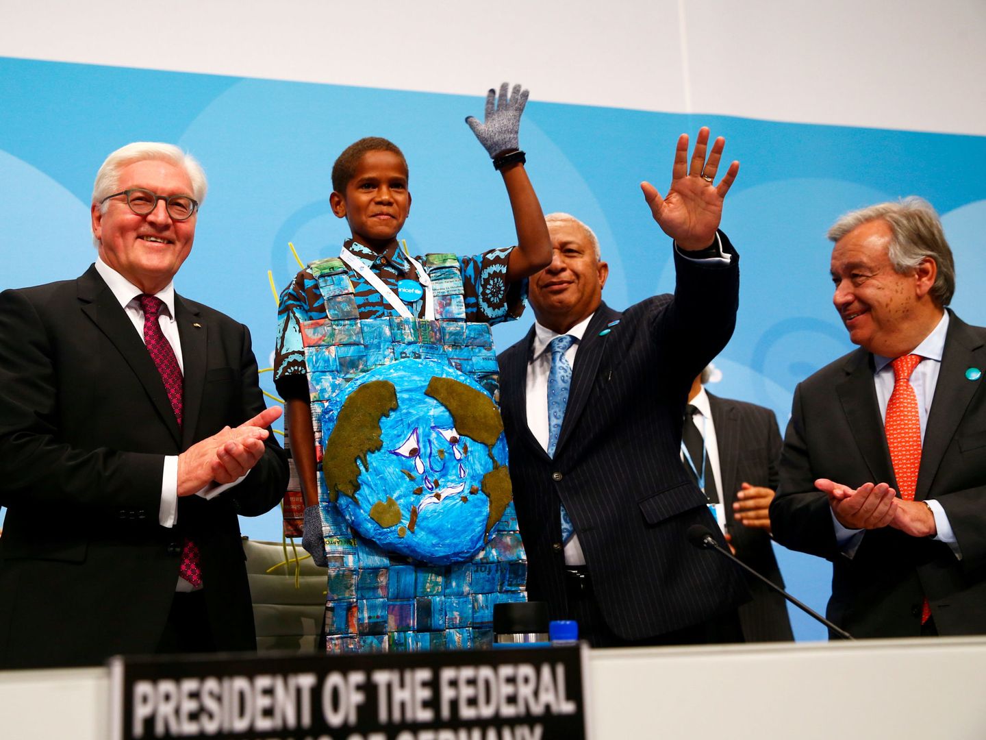Frank-Walter Steinmeier, presidente alemán, junto a su homólogo de Fiji (Reuters)