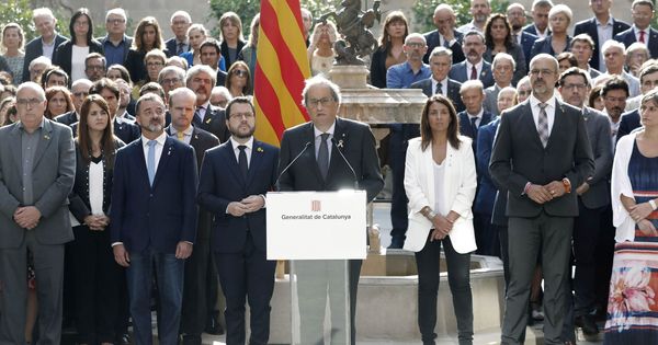 Foto: El presidente de la Generalitat, Quim Torra, en un discurso este 1-O. (EFE)