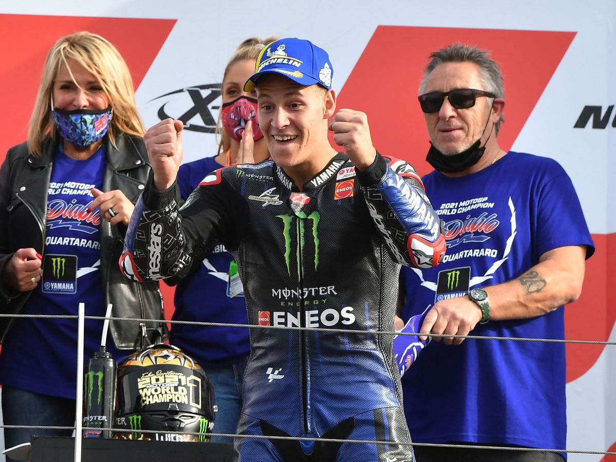 Foto: Quartararo celebra su primer Mundial en MotoGP. (Reuters)