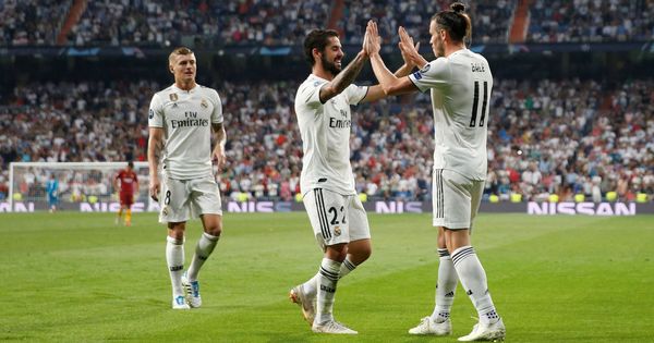 Foto: Kroos, Isco y Bale celebran un gol de Real Madrid en Liga (Reuters)
