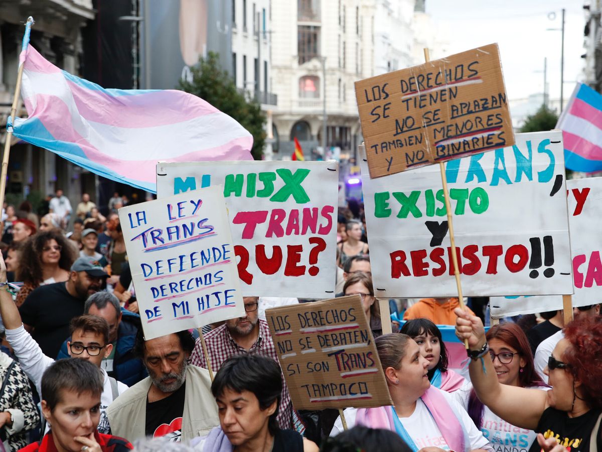 Foto: Manifestación a favor de la ley Trans. (EFE/Javier López)