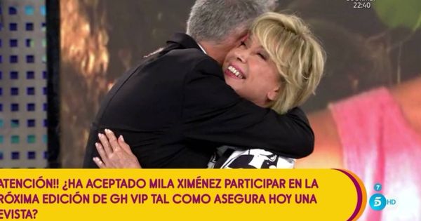 Foto: Kiko Hernández abraza a Mila Ximénez tras confirmar que se convierte en la primera concursante de 'GH VIP 7'
