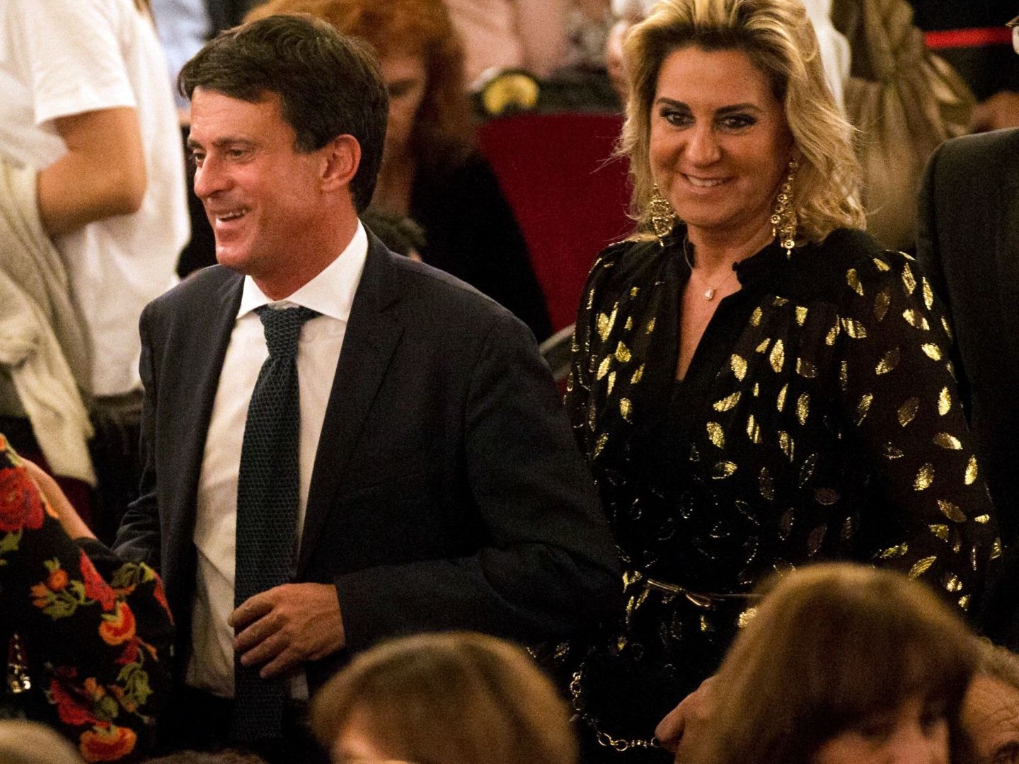 Manuel Valls y Susana Gallardo, en el Liceu de Barcelona, el viernes por la noche. (EFE / Quique García)