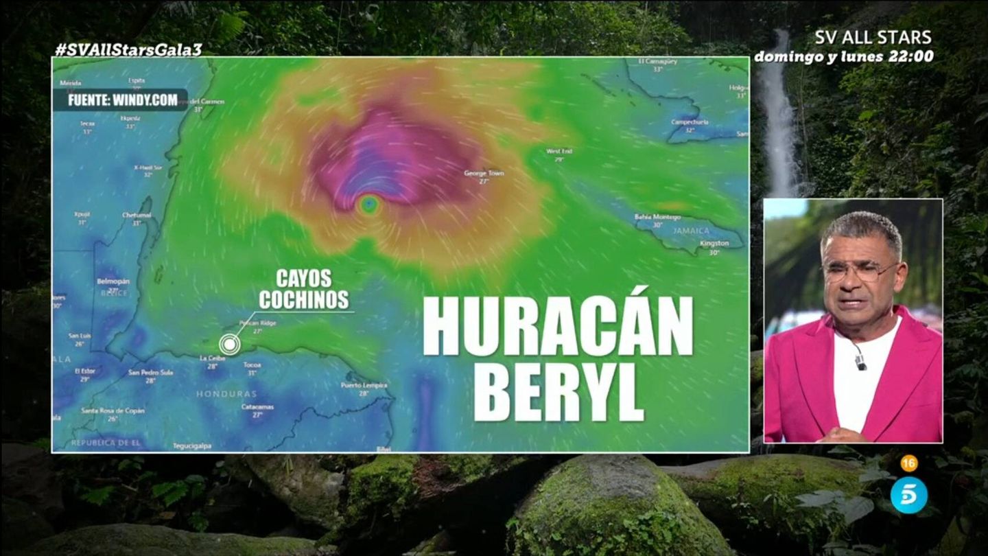 Imagen del huracán Beryl, en 'Supervivientes All Stars'. (Mediaset)