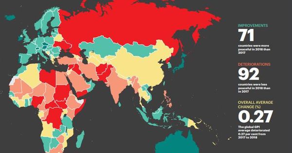 Foto: Mapa del GPI | Instituto para la Economía y la paz