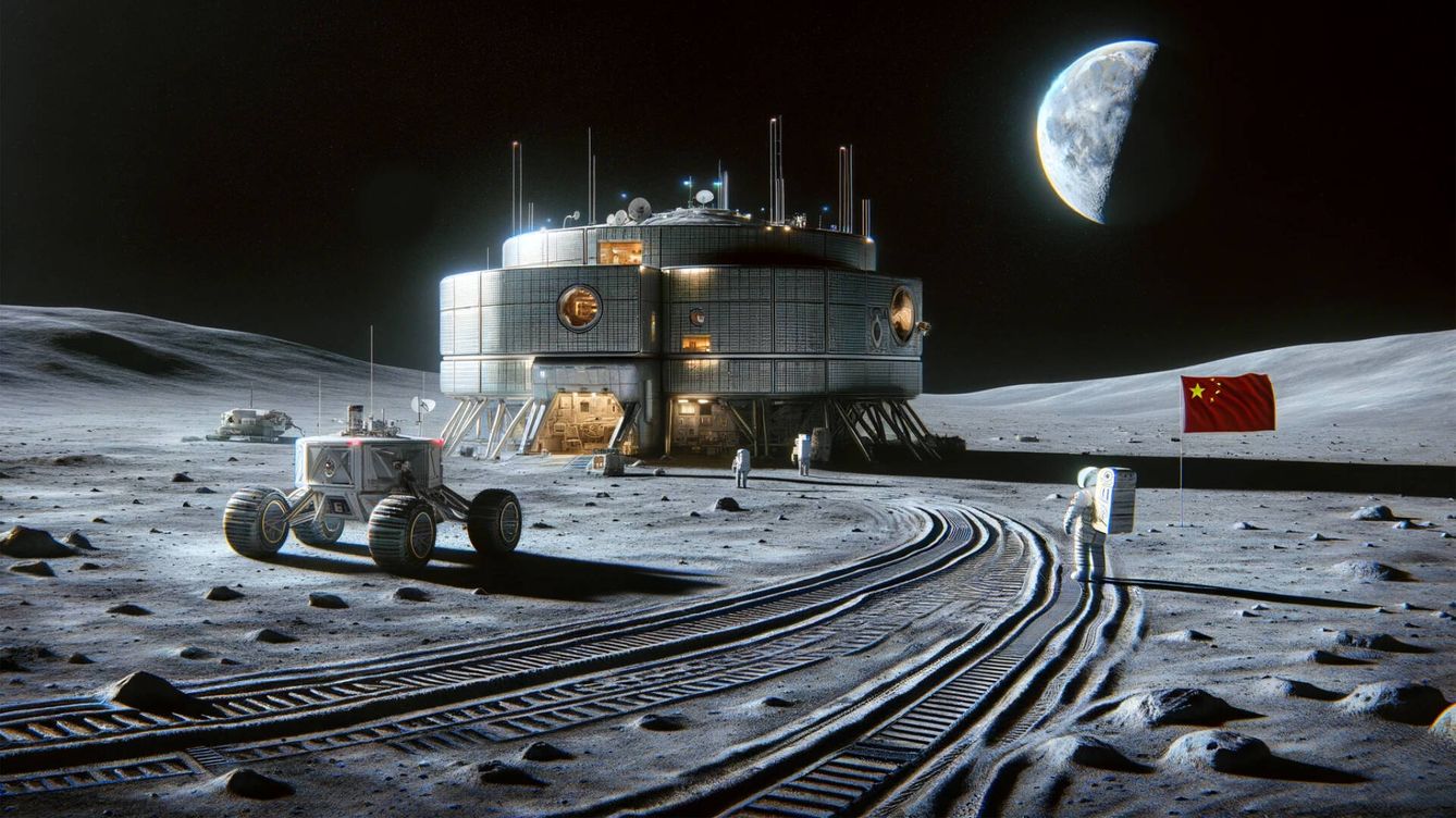 Foto: Ilustración de una base espacial lunar china. (Inteligencia artificial/Novaceno)