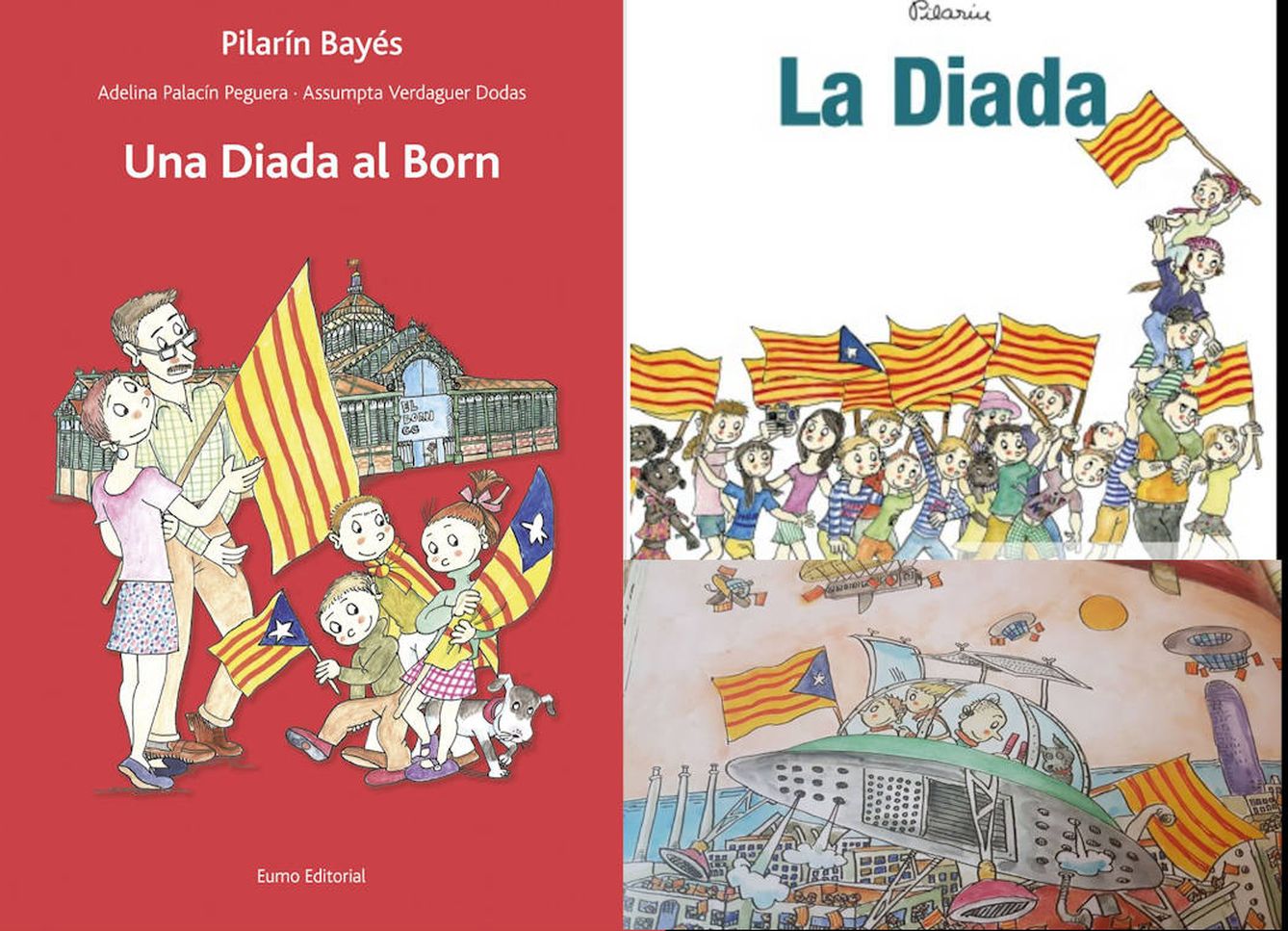 Tres ejemplos del dibujo destinado al público infantil de Pilarín Bayés.