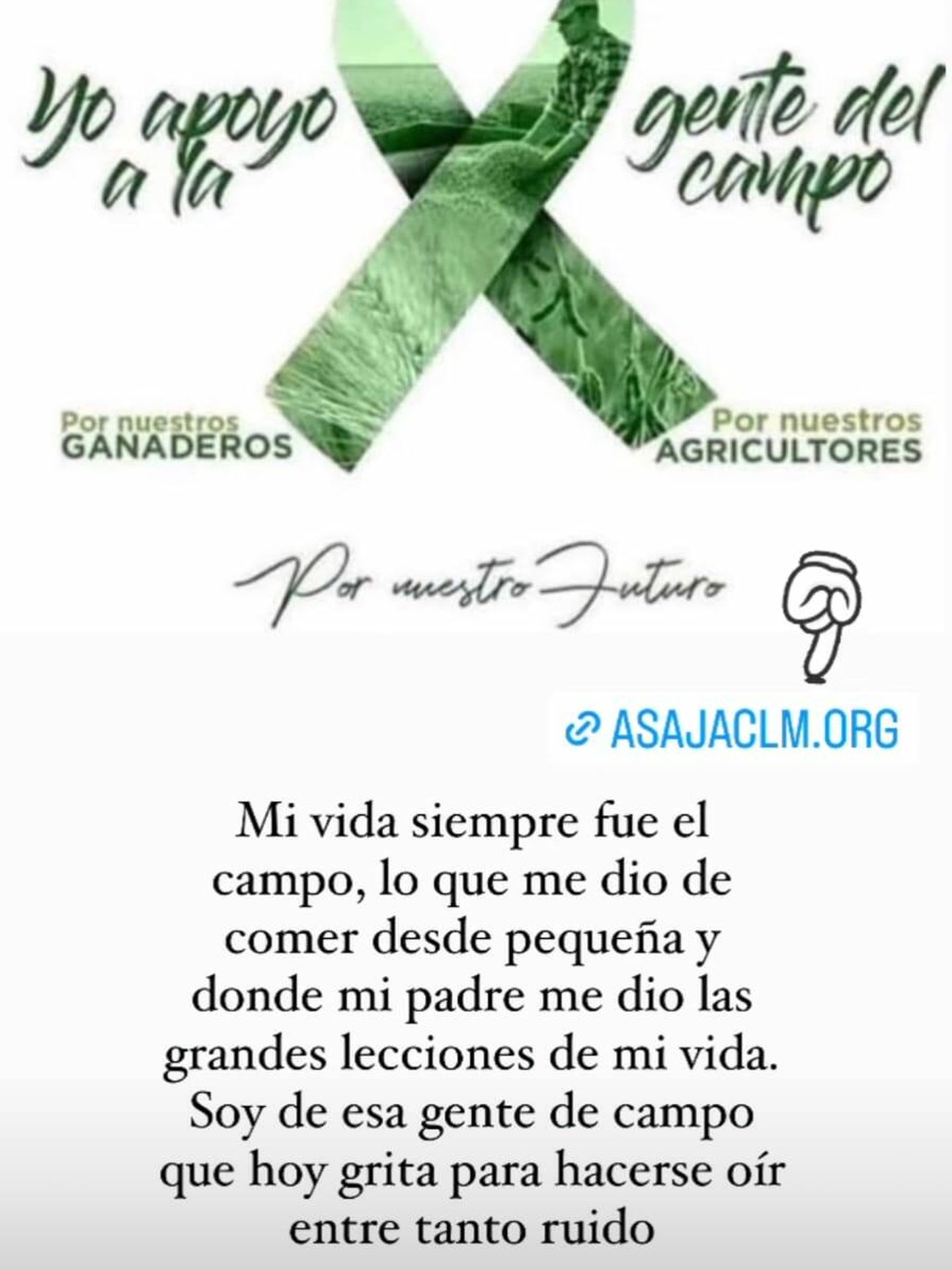 El mensaje de Eva González sobre la huelga de agricultores. (Instagram/@evagonzalez)