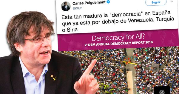Foto: El tuit de Puigdemont sobre el 'informe sueco'.