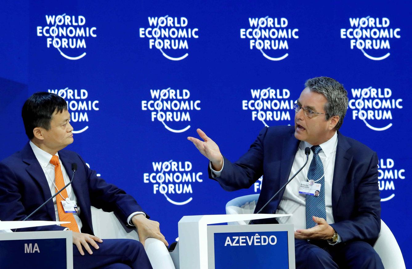 Con Roberto Azevêdo, director general de la Organización Mundial del Comercio. (Reuters)