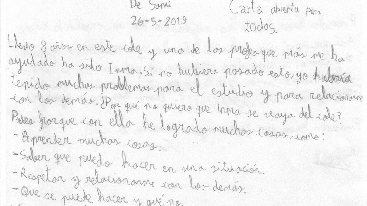Un niño con autismo escribe una preciosa carta para que no despidan a su maestra