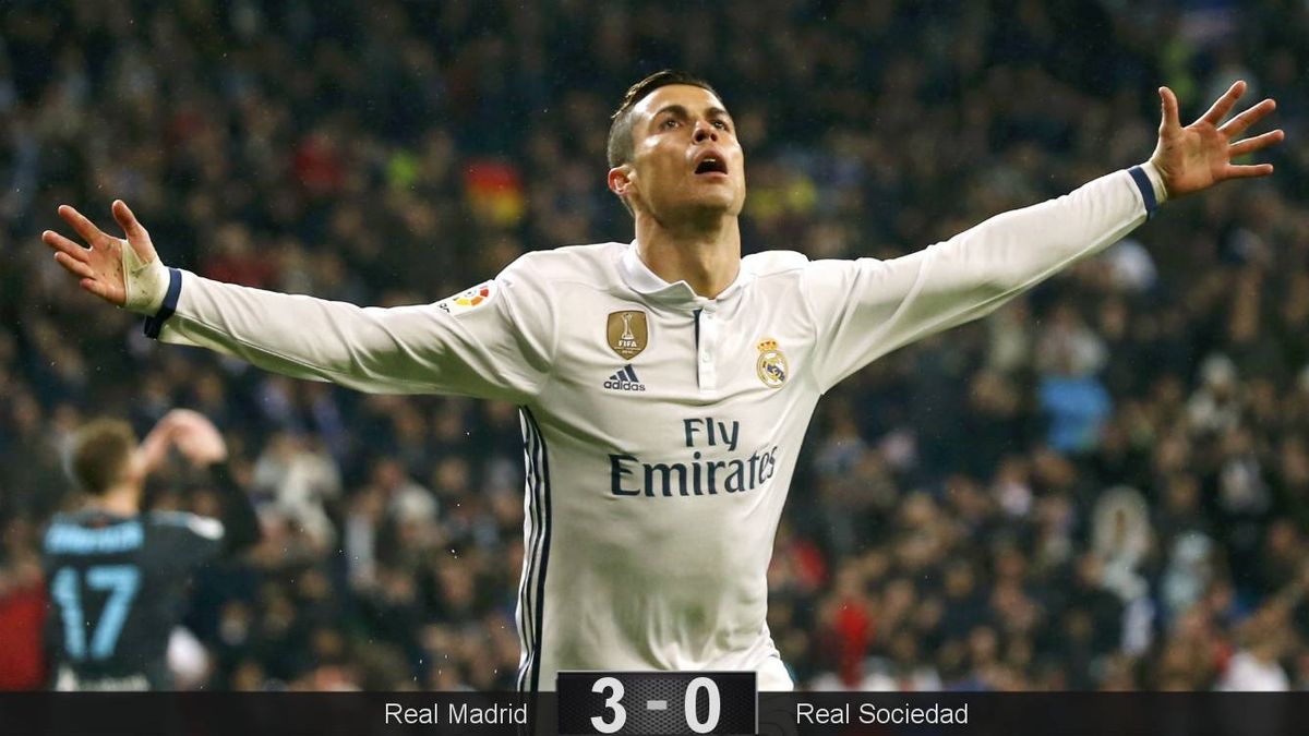 Cristiano no se salva de los pitos, pero tira del Madrid ante una Real de porcelana 