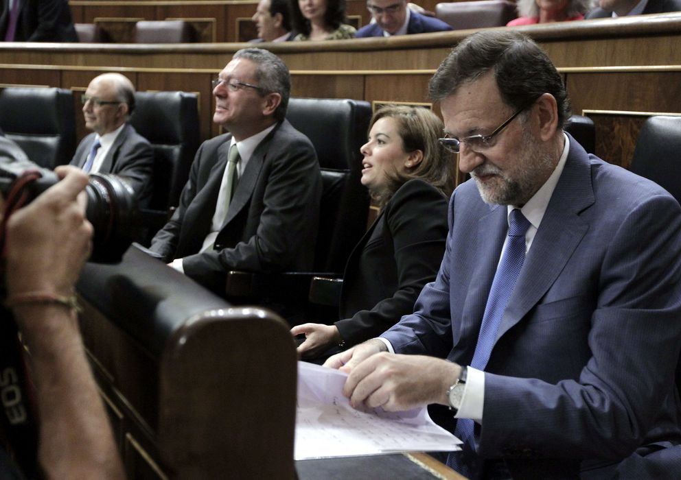 Foto: El presidente del  Gobierno Mariano Rajoy hoy en el Congreso