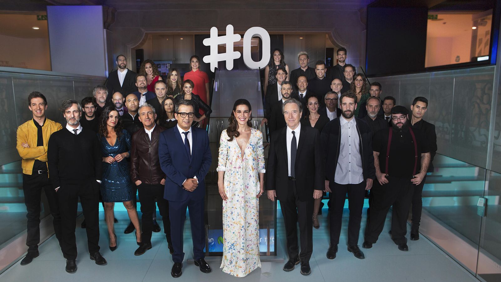 Foto: Todos los presentadores de #0, en la presentación del canal. (Movistar )