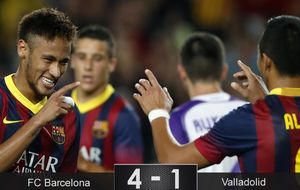 Neymar hace olvidar a Messi como 'falso 9' y el Barcelona sigue a lo suyo 
