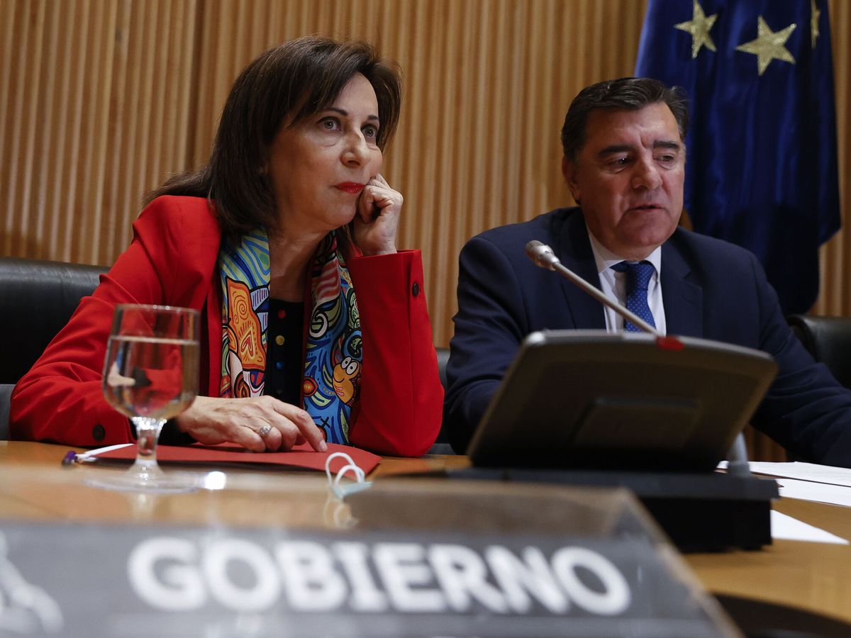 Foto: La ministra de Defensa, Margarita Robles, durante su comparecencia ante la comisión de Defensa del Congreso de los Diputados. (EFE/J.J. Guillén)