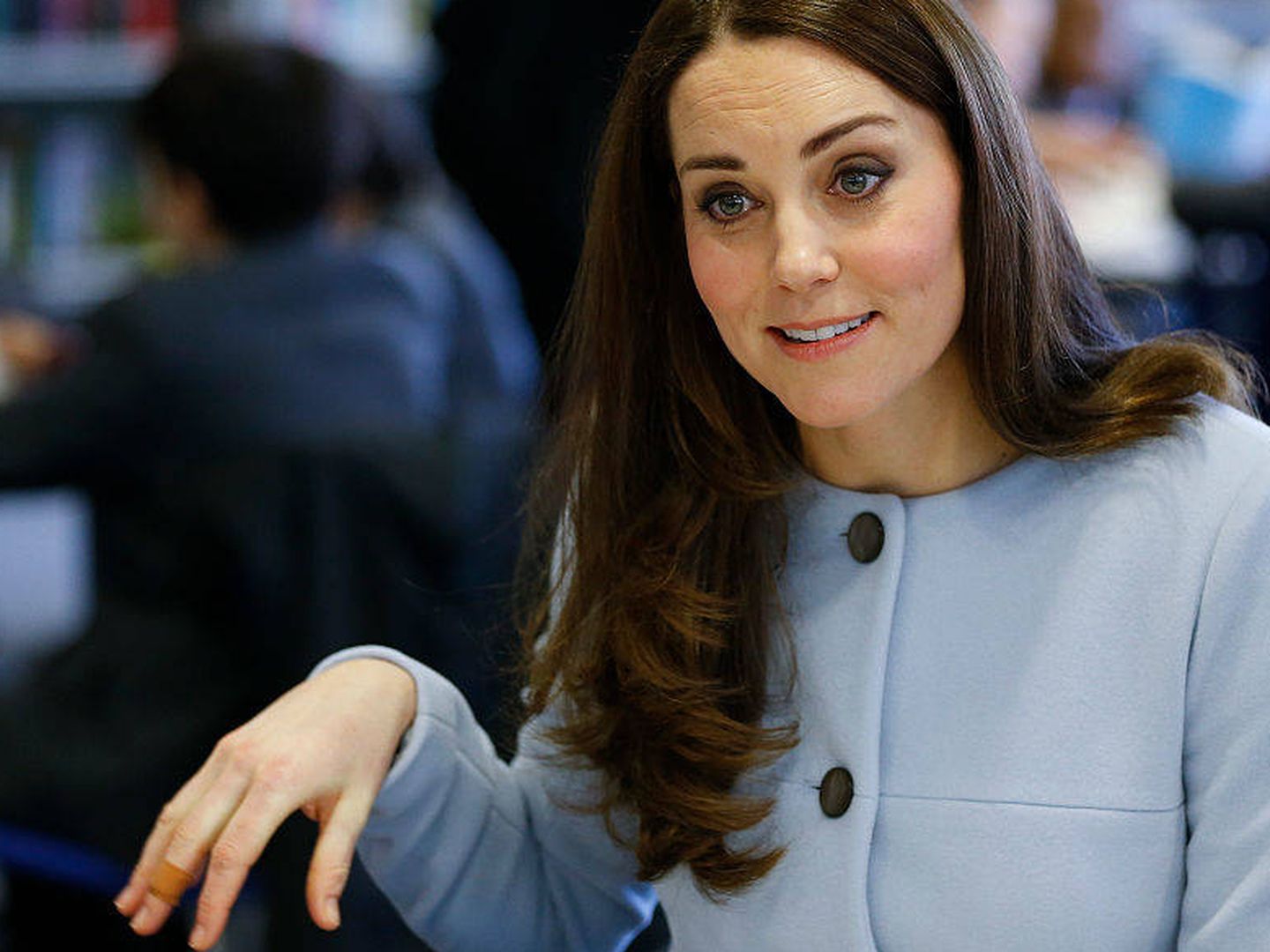 Kate, embarazada, en la Academia Kensington Aldridge en Londres, en el año 2015. (Getty)