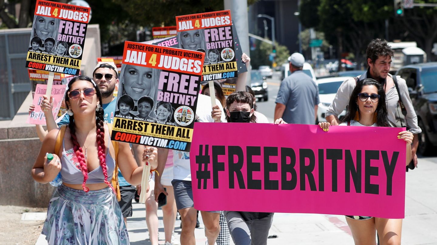 Protesta en apoyo a Britney Spears en Estados Unidos. (Reuters)