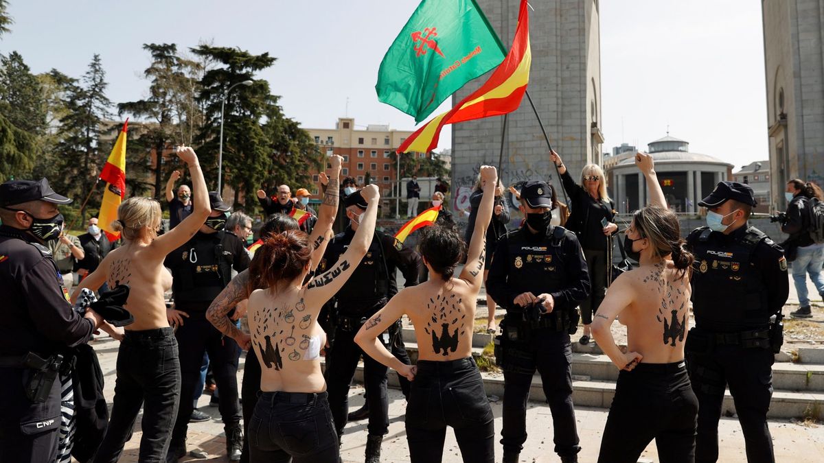Franquistas y activistas se enfrentan en un acto en recuerdo de la toma de Madrid por Franco