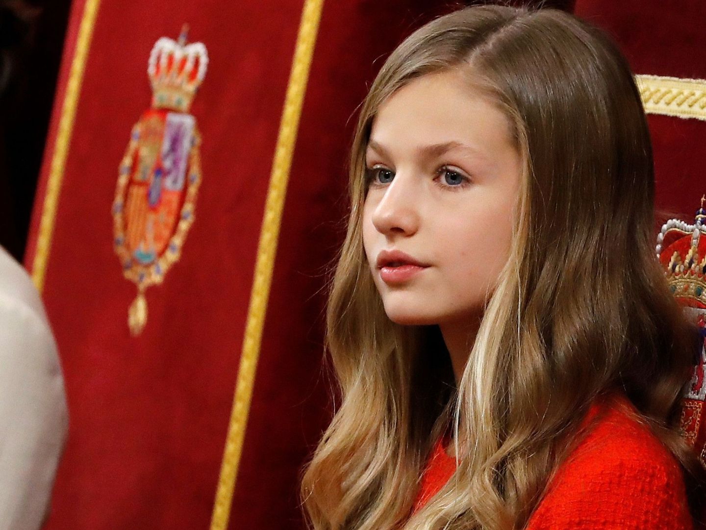 La princesa Leonor, durante el discurso de su padre. (EFE)