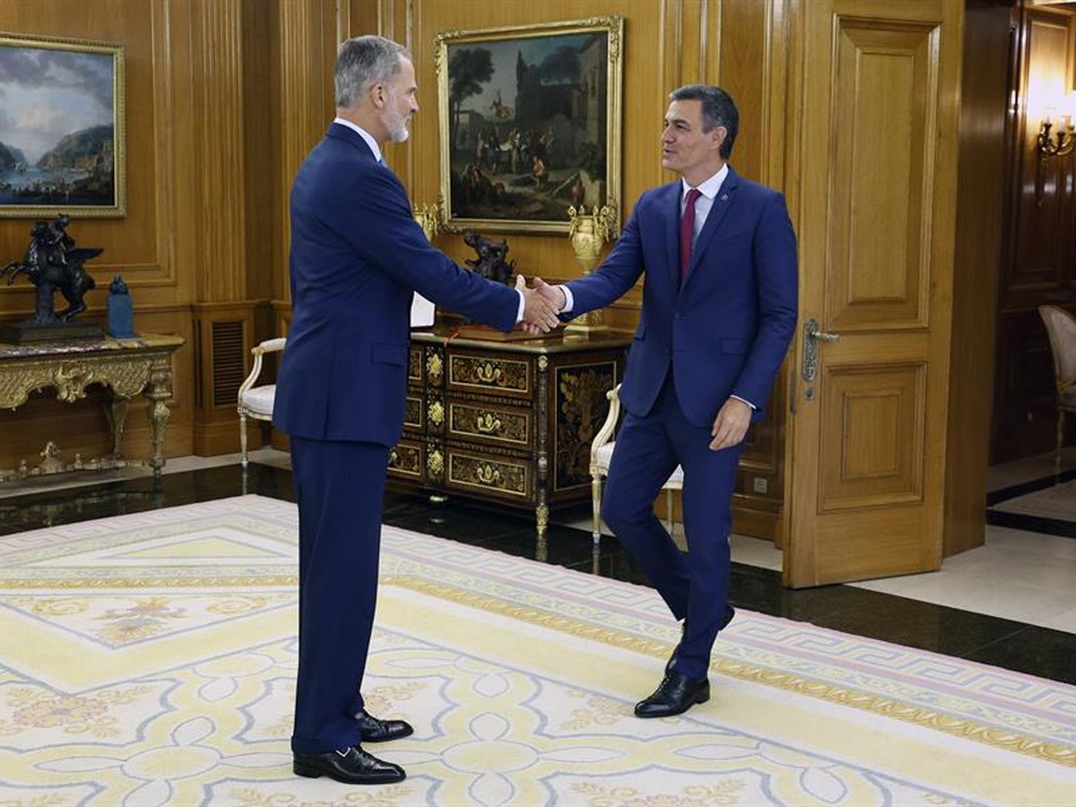 Foto: El rey Felipe VI recibe al presidente en funciones del Gobierno, Pedro Sánchez. (EFE)