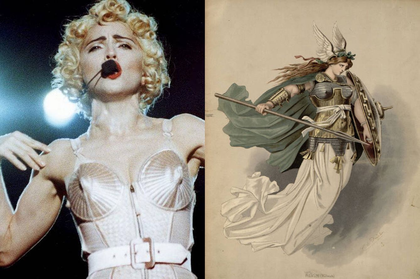 El videoclip de Madonna y una ilustración de una valquiria wagneriana. (Wikicommons)