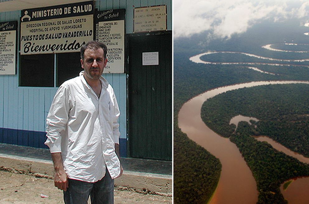 Andrés Martínez y una panorámica de la selva amazónica. (EHAS)