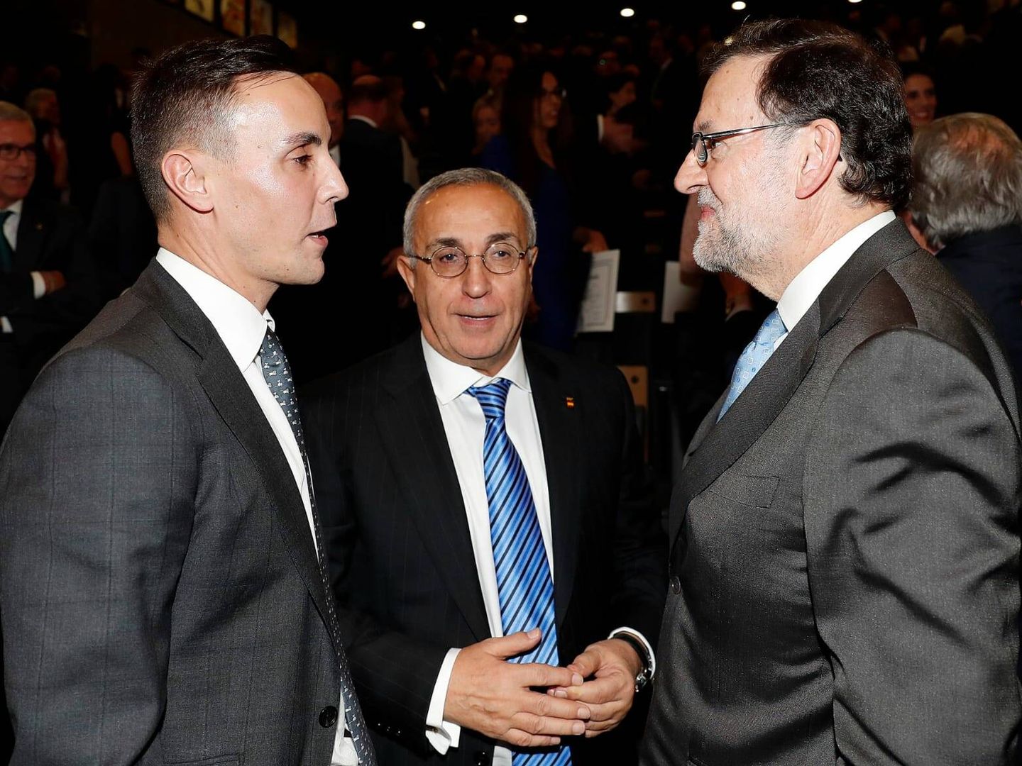 Alejandro Blanco, entre su hijo y el ex presidente del Gobierno, Mariano Rajoy