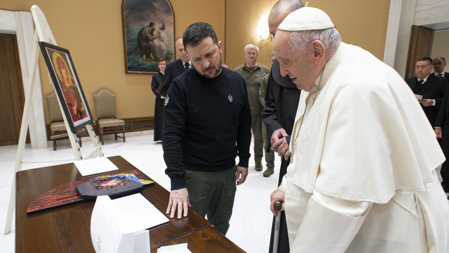 Zelenski con el papa Francisco. 
